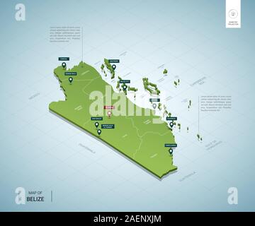 Belize Map With Borders, Cities, Capital And Administrative Divisions ...