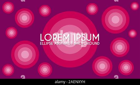 Colorful Ellipse Background Design Concept, Abstract Background Design Template, Red Pink Purple Violet Gradation, Gradient, Rounded Shape, Circle Stock Vector