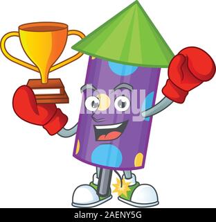 Boxing winner cute rocket character cartoon Stock Vector Image & Art ...