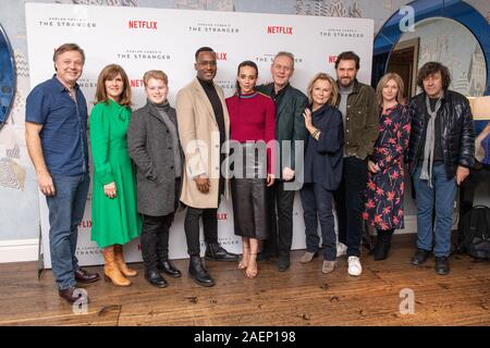 Shaun Dooley, Siobhan Finneran, Brandon Fellows, Kadiff Kirwan, Hannah John-Kamen, Anthony Head, Jennifer Saunders, Richard Armitage, Dervla Kirwan and Stephen Rea attending The Stranger - Netflix Original Press Screening, The Soho Hotel, London. Stock Photo