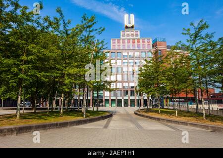 DORTMUND, GERMANY - JULY 04, 2018: U-Tower or Dortmunder U was brewery building, now center of arts and creativity Museum Ostwall in Dortmund, Germany Stock Photo