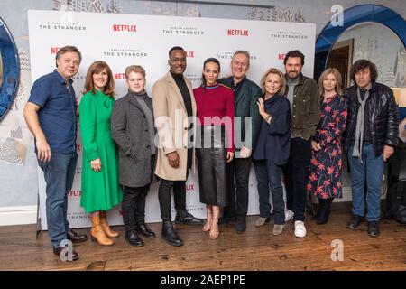 Shaun Dooley, Siobhan Finneran, Brandon Fellows, Kadiff Kirwan, Hannah John-Kamen, Anthony Head, Jennifer Saunders, Richard Armitage, Dervla Kirwan and Stephen Rea attending The Stranger - Netflix Original Press Screening, The Soho Hotel, London. Stock Photo