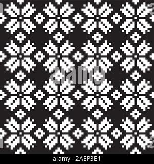 Christmas Fair Isle Floral Seamless Pattern - This is a fair isle floral pattern suitable for backgrounds, print designs, fashion textiles, knitwear Stock Vector