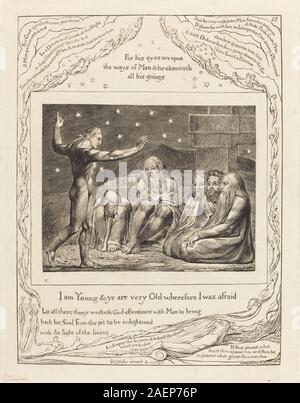 William Blake, The Wrath of Elihu, 1825, The Wrath of Elihu; 1825 date Stock Photo