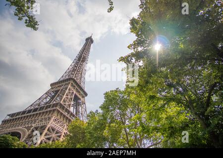 Eiffel Tower in the Sun Stock Photo