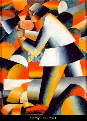 Kazimir Malevich, abstract painting, The Woodcutter, 1912 Stock Photo