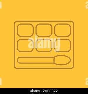 Eye shadows linear icon. Thin line outline symbols on color background. Vector illustration Stock Vector