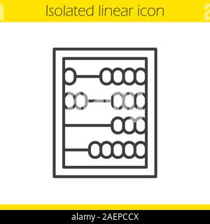 Abacus linear icon. Thin line illustration. Mathematics contour symbol. Vector isolated outline drawing Stock Vector