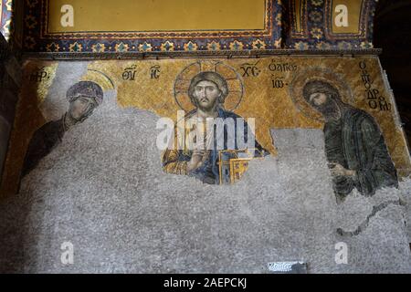 Turkey, Istanbul. Hagia Sophia (Aya Sofia) is a large Christian basilica of Constantinople built in the 4th century, then rebuilt larger in the 6th ce Stock Photo