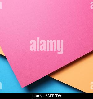 Pink and orange and blue paper background Stock Photo