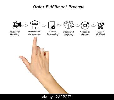 Woman Presenting  Order Fulfillment Process Stock Photo