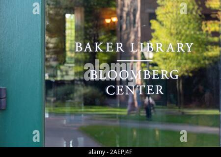 ALLSTON, MA/USA - SEPTEMBER 29, 2019: Baker Library and Bloomberg Center at Harvard Business School. Stock Photo