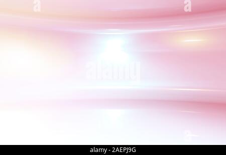 Abstract soft toned pink cg background. Empty round interior with bright colorful illumination, 3d rendering illustration Stock Photo