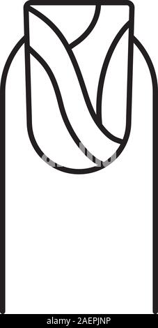 Water marbling almond manicure linear icon. Thin line illustration. Classic square manicure. Contour symbol. Vector isolated outline drawing Stock Vector