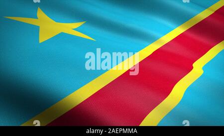 Democratic Republic of the Congo flag - realistic waving fabric flag ...