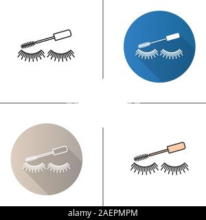 Eye mascara icon. Flat design, linear and color styles. Isolated vector illustrations Stock Vector