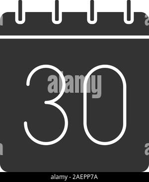 Calendar Month Icon. Thirty 30 Day Month Year Deadline Appointment ...