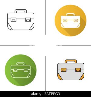 Tool box icon. Flat design, linear and color styles. Isolated vector illustrations Stock Vector