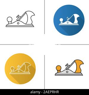 Jack plane icon. Flat design, linear and color styles. Isolated vector illustrations Stock Vector