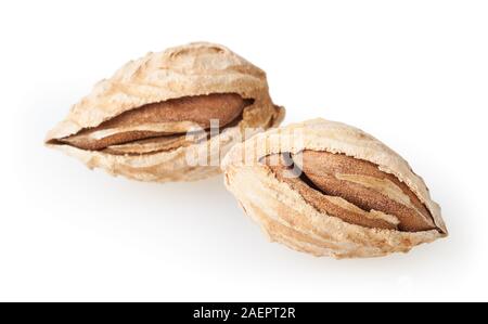 Almonds isolated on white background with clipping path Stock Photo