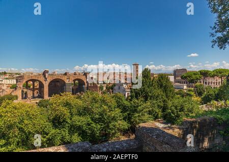 The Temple of Venus at Forum Romanum seen from Palatine Hill Stock Photo