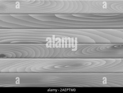 White grey Wooden planks texture Background in horizontal format in flat style - Vector Illustration Stock Vector