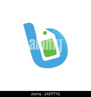Initial B Letter Sell Price Tag Vector Symbol Graphic Logo Icon Design Template Stock Vector