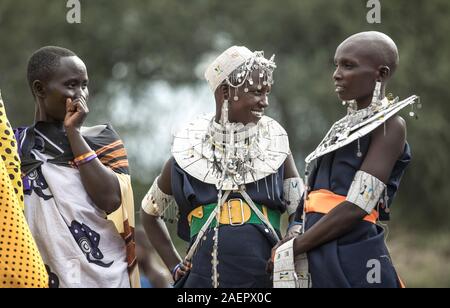 Same, Tanzania, 7th June 2019: maasai woman in colorful clothing Stock Photo