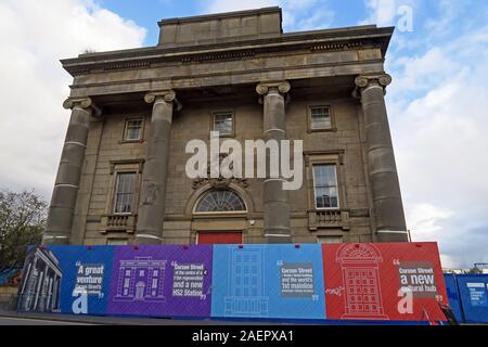 Historic Old Curzon Street station entrance building, HS2 development,Birmingham, Curzon Street,Birmingham,West Midlands,England,UK, B5 5LG Stock Photo