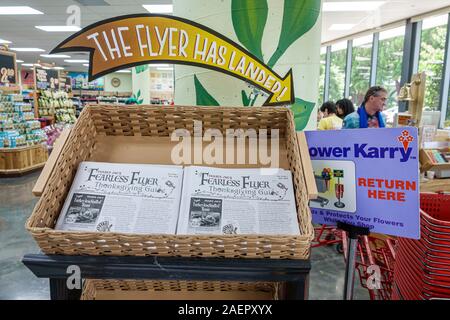 Miami Beach Florida,Trader Joe's,grocery store supermarket food,shopping,inside interior,Fearless Flyer sales ad,FL191110019 Stock Photo