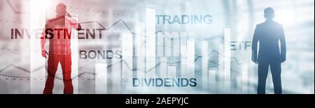 Bonds dividends concept. Abstract Business Finance Background Banner Stock Photo