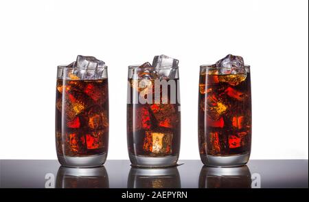 long island iced tea, spiced rum, coca cola, nutracheck, captain morgan, dark rum, diet coke Stock Photo