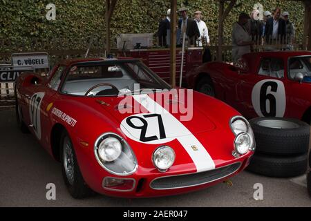 Ferrari 1964 250 LM Scuderia Filipinetti winner 24 Hours of Le Mans in 1965 Goodwood Motor racing Chichester West Sussex Stock Photo