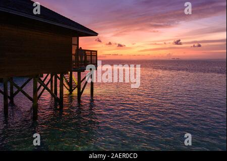 Sunset on Vilamendhoo, Maldives Stock Photo
