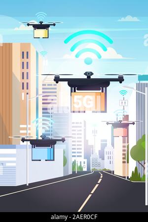 Wireless connection smart drone Stock Vector Image & Art - Alamy