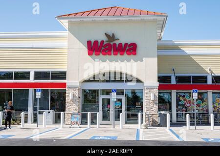 St. Saint Cloud Florida,Wawa,convenience store,gas petrol service station,exterior,disabled parking,entrance,FL191110182 Stock Photo
