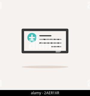 Prescription. Icon with shadow on a beige background. Pharmacy flat vector illustration Stock Vector