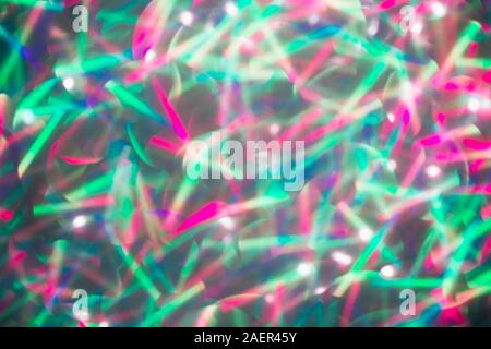 Blurred background with holographic sparkles and lights. Stock Photo