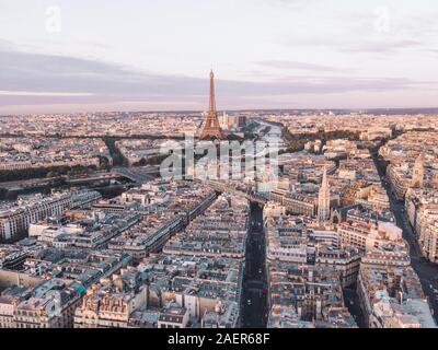 Cityscape of Paris, France with the Eiffel Tower in sight Stock Photo