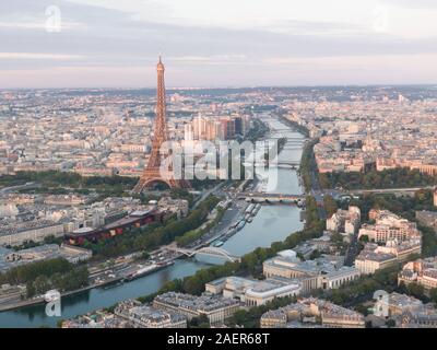 Cityscape of Paris, France with the Eiffel Tower in sight Stock Photo
