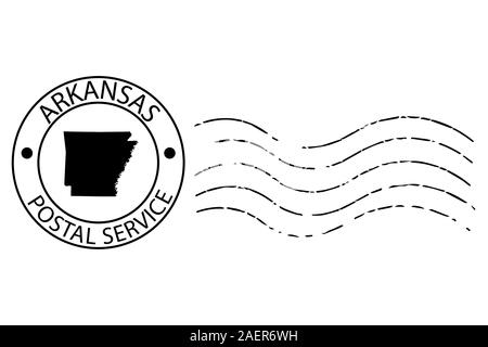 Arkansas postal stamp Vector illustration Eps 10. Stock Vector