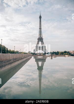 Eiffel Tower in the early morning in Paris, France Stock Photo