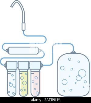 Filters to purify your drinking water - home water filtering system icon Stock Vector