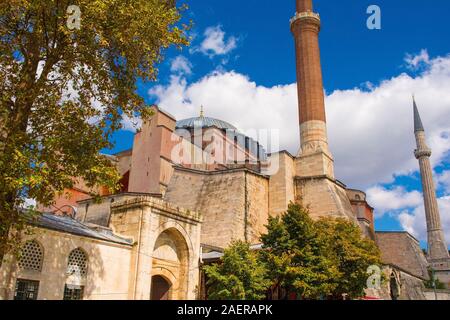 Tombs of the Sultans entrance at the side of Ayasofia or Hagia Sofia in Sultanahmet,Istanbul,Turkey. Built in 537AD as a church, converted to a mosque Stock Photo
