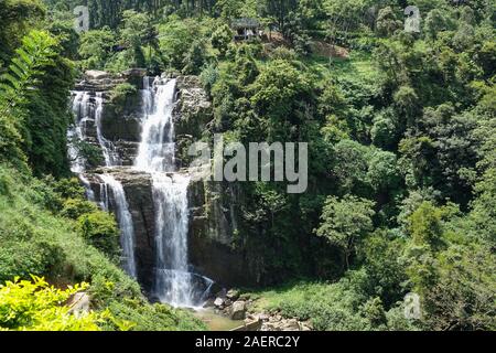 Beautiful Ramboda Waterfall in Central Province, Sri Lanka Stock Photo