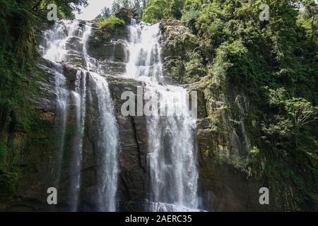 Beautiful Ramboda Waterfall in Central Province, Sri Lanka Stock Photo