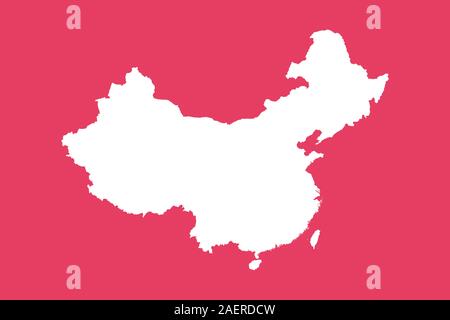 China map highlighted in white and pink background vector. Perfect for business concept, backgrounds, backdrop and wallpaper. Stock Vector