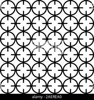 Luxury geometric circle line join seamless pattern vector background. Black, white. Stock Vector