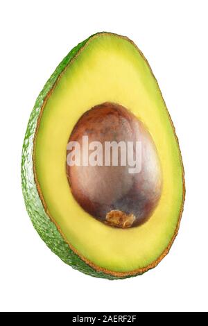 sliced avocado isolated. All details in focus. Full depth of field. Stock Photo