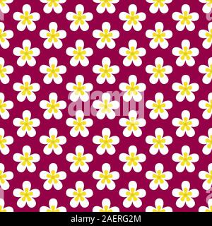 Bright floral seamless pattern vector. Geometric repeat background great for backgrounds, backdrops and fabric designs. Pink, yellow, white color. Stock Vector